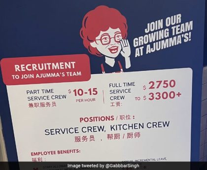 Job Poster With Endless Perks At Singapore Restaurant Impresses Internet