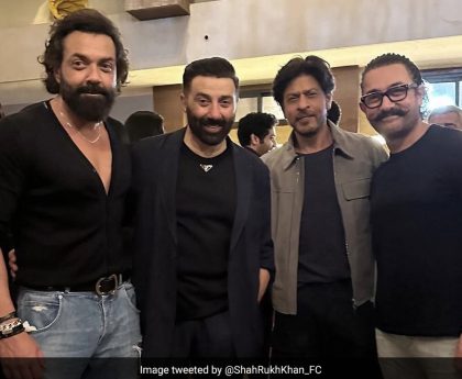 Inside Pic: Shah Rukh Khan And Aamir Khan Pose With Brothers Sunny-Bobby Deol At Gadar 2 Success Bash