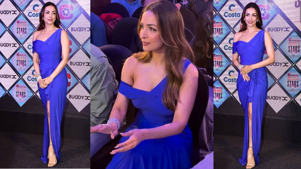 Malaika Arora Avoids Oops Moment In A Sexy Cobalt Blue Thigh-High Slit Dress, Looks Like A Million Bucks - Watch