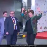 Watch: IMF Chief Joins In As Folk Dancers Welcome Her At Delhi Airport