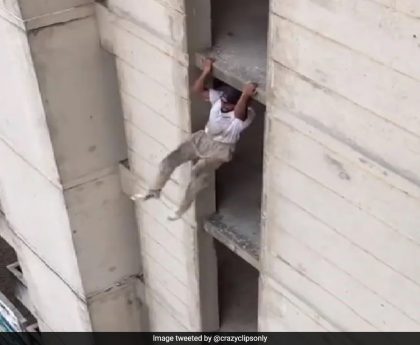 Watch: Man Completes Gravity-Defying Descent Down 8-Storey Building