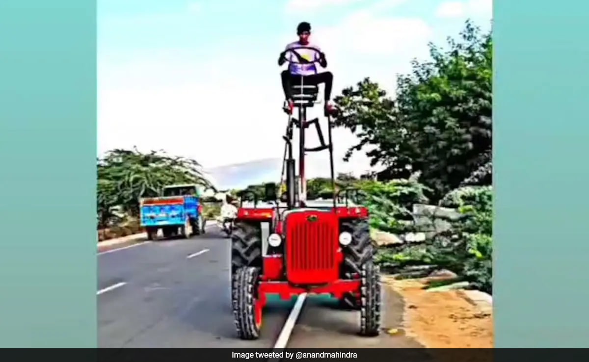 "Why?" Anand Mahindra On Video Showing Farmer driving Tractor With...